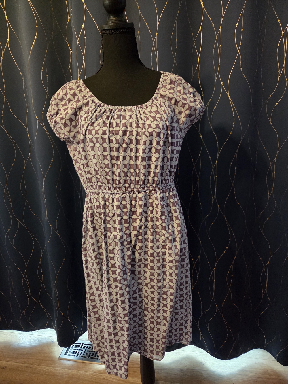 Elle Lavender Geometric Midi Dress